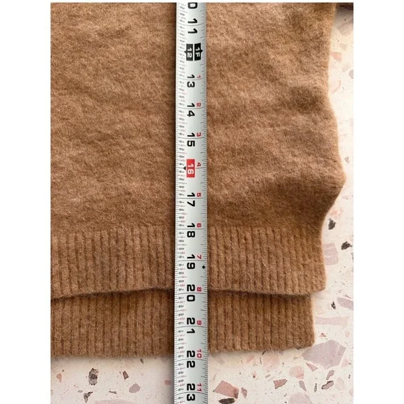 & Other Stories Alpaca Wool Mock Neck Sweater Size XS Camel Quiet Luxury - Picture 10 of 10